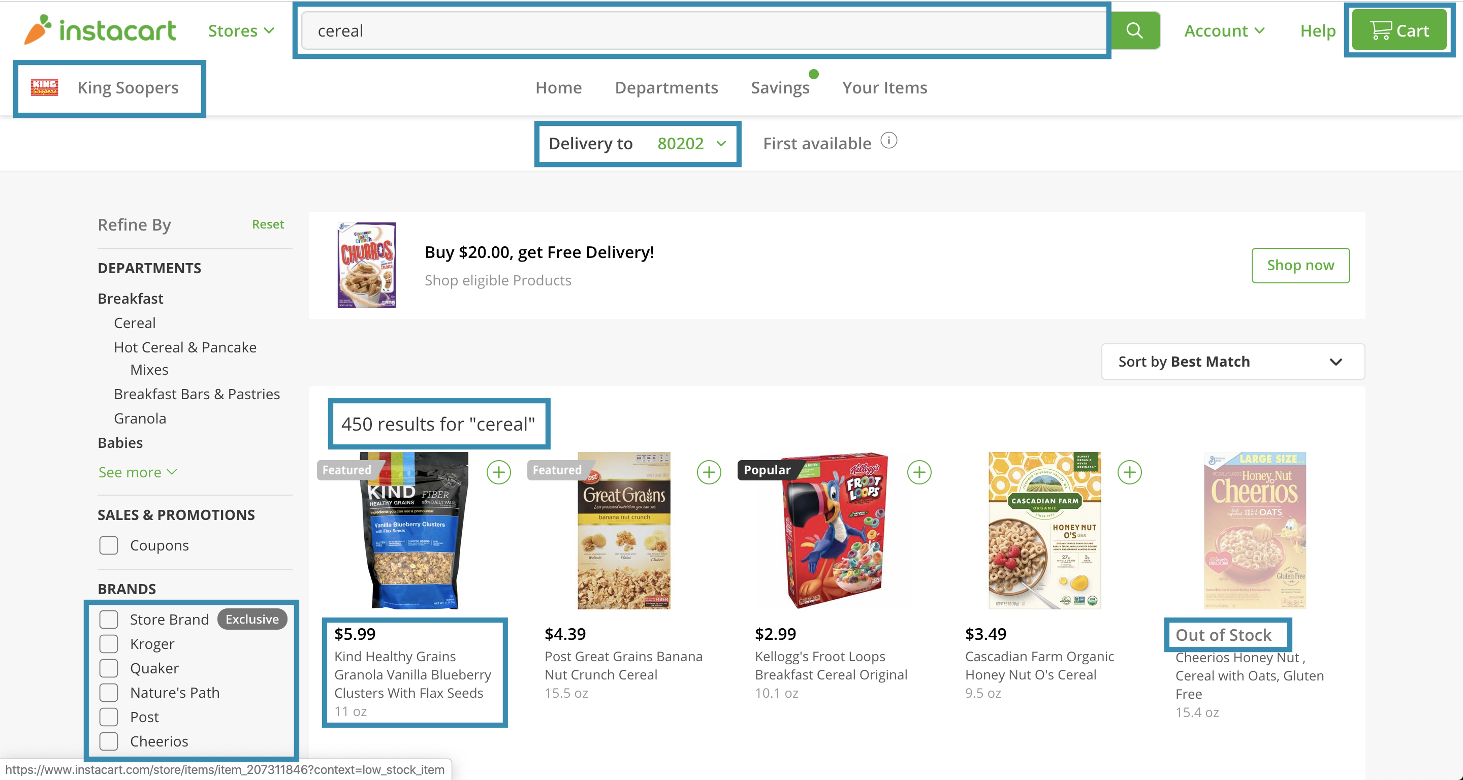 Instacart.com screenshot